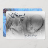 Blessé Photo Boy Faire-part de naissance Soft Over (Devant / Derrière)