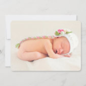 Blessé Photo Girl Faire-part de naissance Soft Ove (Dos)