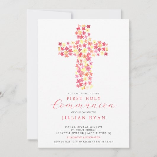 Blessé Première Communion Invitation (Devant)