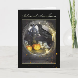 Blessé Samhain Mystical Raven Carte de voeux