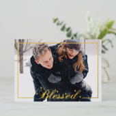 Blessé Script 5 x 7 Photo Foil Carte de vacances (Debout devant)