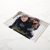 Blessé Script 5 x 7 Photo Foil Carte de vacances (Rotation)