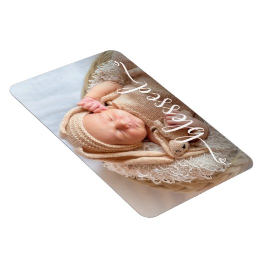 Blessé Script Baby Photo Magnet (Côté Droit)