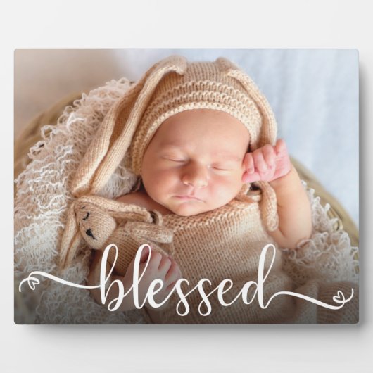 Blessé Script Baby Photo Plaque (Devant)
