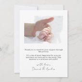 Blessé Script plat Baby Faire-part de naissance Ca (Dos)