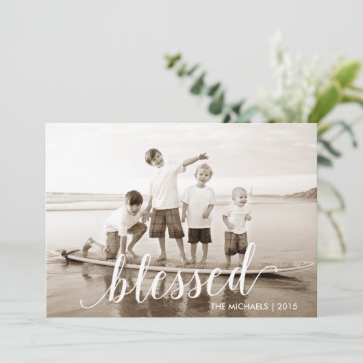 Blessé Script Religieux Carte de Noël (Debout devant)