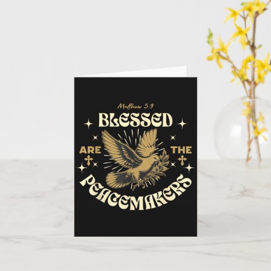 Blessed Are The Peacemakers Matthew 5 9 Christian  Kaart (Gele Bloem)