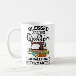 Blessed Are The Quilters Funny Quilting Sewing Sew Koffiemok