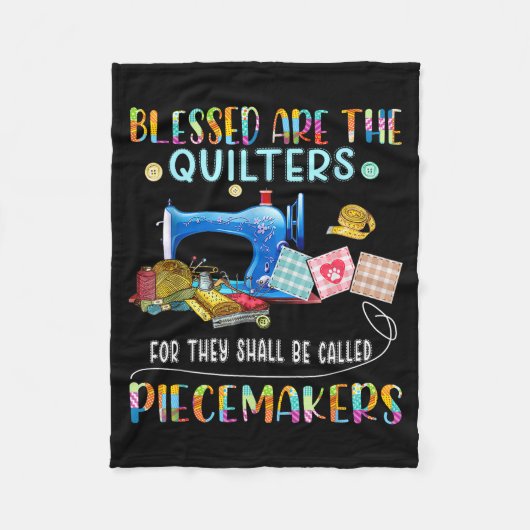 Blessed Are The Quilters Funny Sewing Quote Gift  Fleece Deken (Voorkant)
