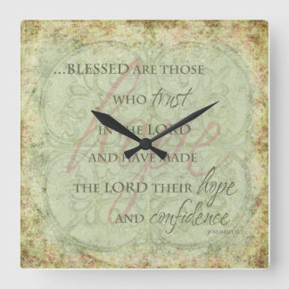 Blessed are Those Who trust in the Lord Clock Vierkante Klok