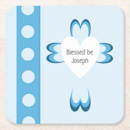 Blessed Baptism Paper Napkin Vierkante Kartonnen Onderzetter