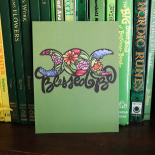 "Blessed Be" drievoudige maansbloei Briefkaart