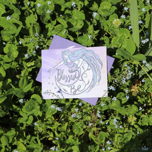Blessed Be Moon Goddess Briefkaart