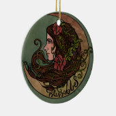 Blessed Be Moon Goddess Pagan Art Keramisch Ornament (Rechts)