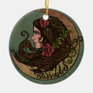 Blessed Be Moon Goddess Pagan Art Keramisch Ornament