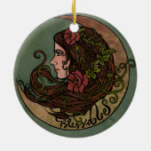 Blessed Be Moon Goddess Pagan Art Keramisch Ornament (Achterkant)
