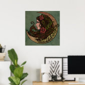 Blessed Be Moon Goddess Pagan Art Poster (Thuiskantoor)