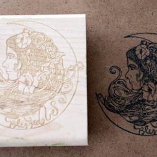 Blessed Be Moon Goddess Pagan Art Rubberstempel