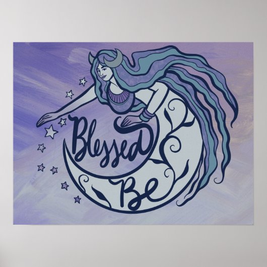 Blessed Be Moon Goddess Poster (Voorkant)