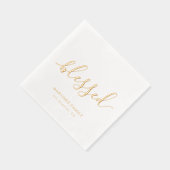 Blessed Boho Script Family Reunion Thanksgiving Folie Servetten (Rechts)