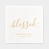Blessed Boho Script Family Reunion Thanksgiving Folie Servetten (Voorkant)