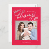 Blessed Branch Holiday Photo Card Briefkaart (Voorkant / Achterkant)