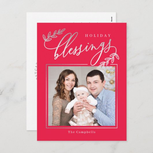 Blessed Branch Holiday Photo Card Briefkaart (Voorkant / Achterkant)