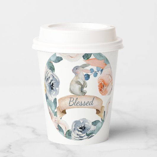 Blessed Bunny Paper Cups Papieren Bekers (Voorkant)