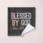 Blessed by God for 50 years, 50th birthday design<br><div class="desc">Vintage retro 50th birthday design in colorful colors. Funny sarcastic 50 years old saying quote with phase Blessed by God for 50 Years. Perfect Happy Birthday Gift idea for Dad,  mom,  Friend grandma,  grandpa,  uncle and aunt.</div>