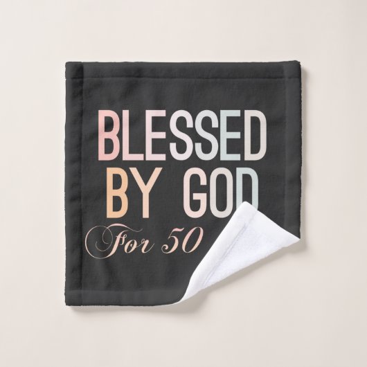 Blessed by God for 50 years, 50th birthday design (Gant de toilette)
