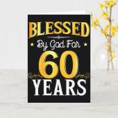 Blessed By God For 60 Years 60th Birthday Men Wome Kaart (Gele Bloem)