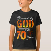 Blessed By God For 70 Years Old Gift 70th Birthday T-shirt (Voorkant)