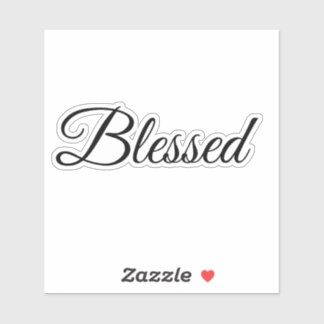Blessed Calligraphy Modern Typography Elegant Sticker