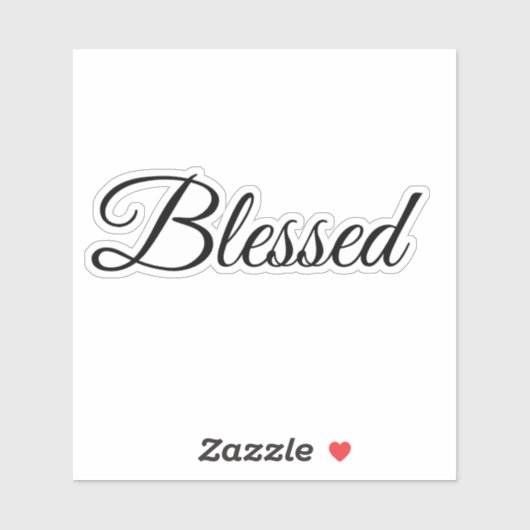 Blessed Calligraphy Modern Typography Elegant Sticker (Vel)