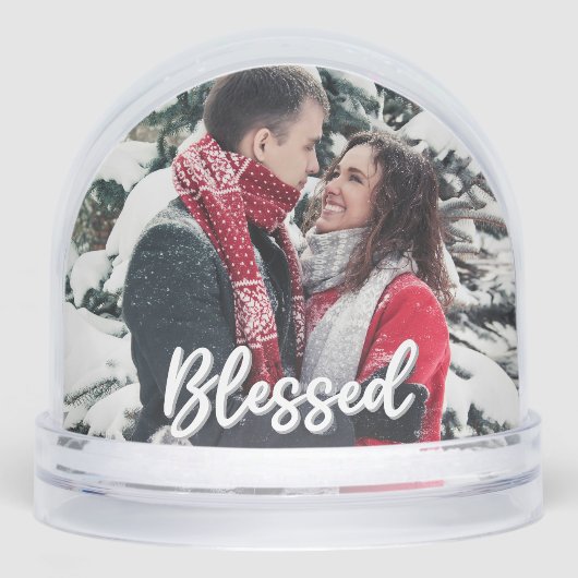 Blessed Couple 2 Sided Photo Modern Script (Avant)