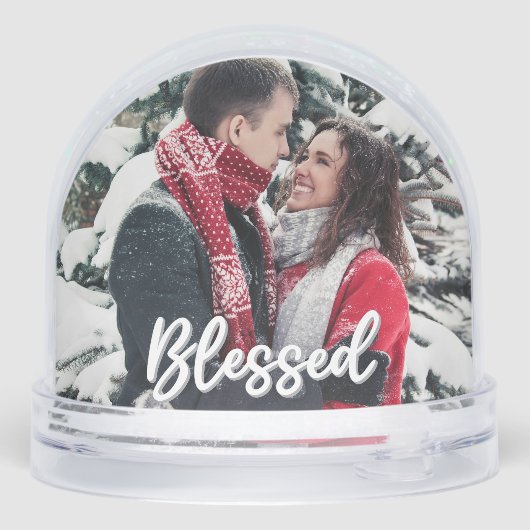 Blessed Couple 2 Sided Photo Modern Script  (Arrière)
