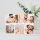 Blessed Custom Photo Collage Baby shower Bedankkaart (Staand voorkant)
