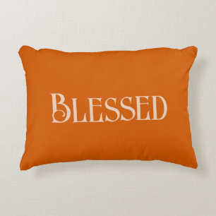 "Blessed" Custom Typography op Bamboe Accent Kussen