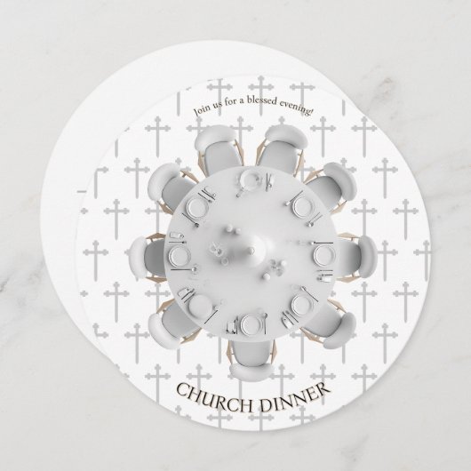 Blessed Evening Christian Dinner Invitation (Devant / Derrière)