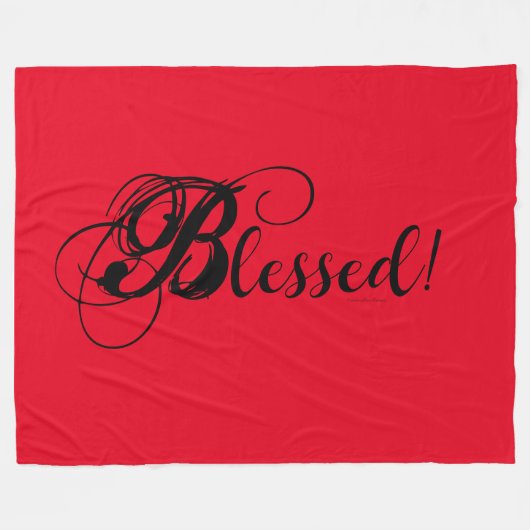 Blessed! Fleece Blanket (Red) (Voorkant (Horizontaal))