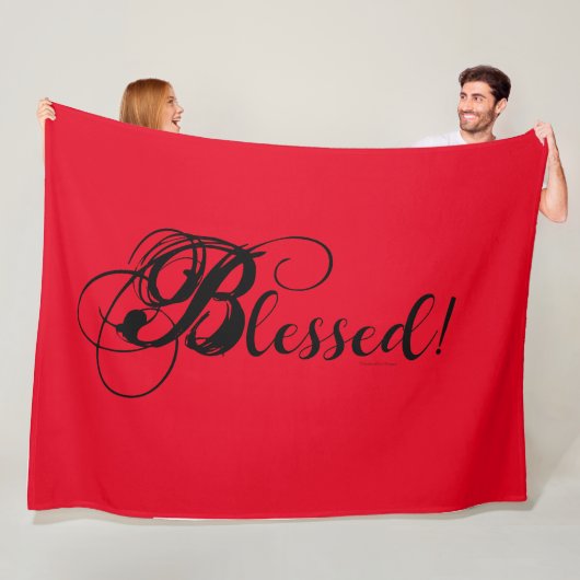 Blessed! Fleece Blanket (Red) Deken (In situ)