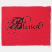 Blessed! Fleece Blanket (Red) Deken (Voorkant (Horizontaal))