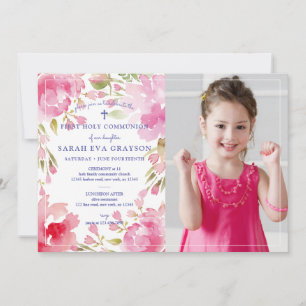 Blessed Foliage First Heilige Communfoto Kaart