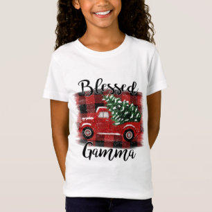 Blessed Gamma Red Truck Vintage kerstboom T-shirt