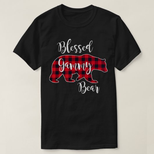 Blessed Gammy Beer Red Buffalo Check Pset Fun Gra T-shirt (Design voorkant)
