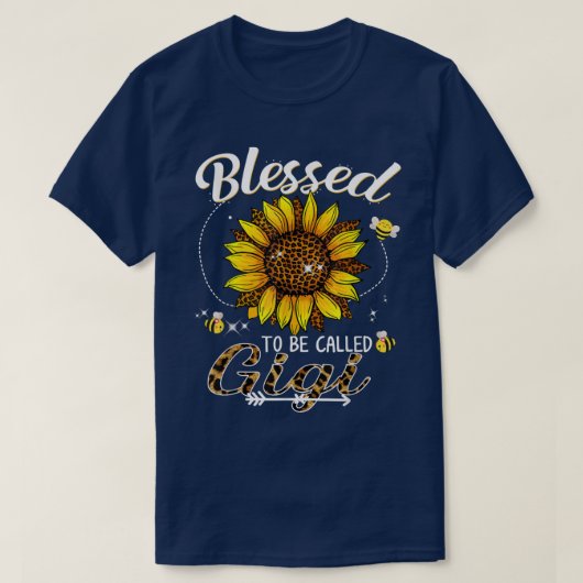Blessed genaamd Gigi Funny Leopard Sunflower T-shirt (Design voorkant)