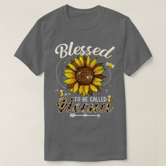 Blessed genaamd Neena Funny Leopard Sunflower T-shirt (Design voorkant)