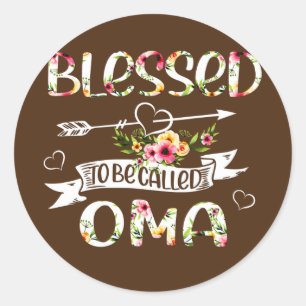 Blessed genaamd Oma Floral Funny Grandma Ronde Sticker