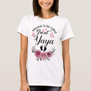Blessed genaamd Yaya Floral Yaya Moederdag T-shirt