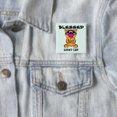 BLESSED, GIBBY CAT-toetsen Vierkante Button 5,1 Cm (In situ)